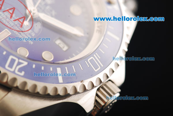 Rolex Sea-Dweller Oyster Perpetual Date Automatic Movement Full Steel with Blue Dial and Blue Bezel - Click Image to Close